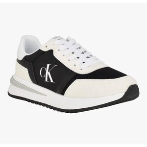 Size 9 Calvin Klein Womens Piper Black and White Sneaker Shoes